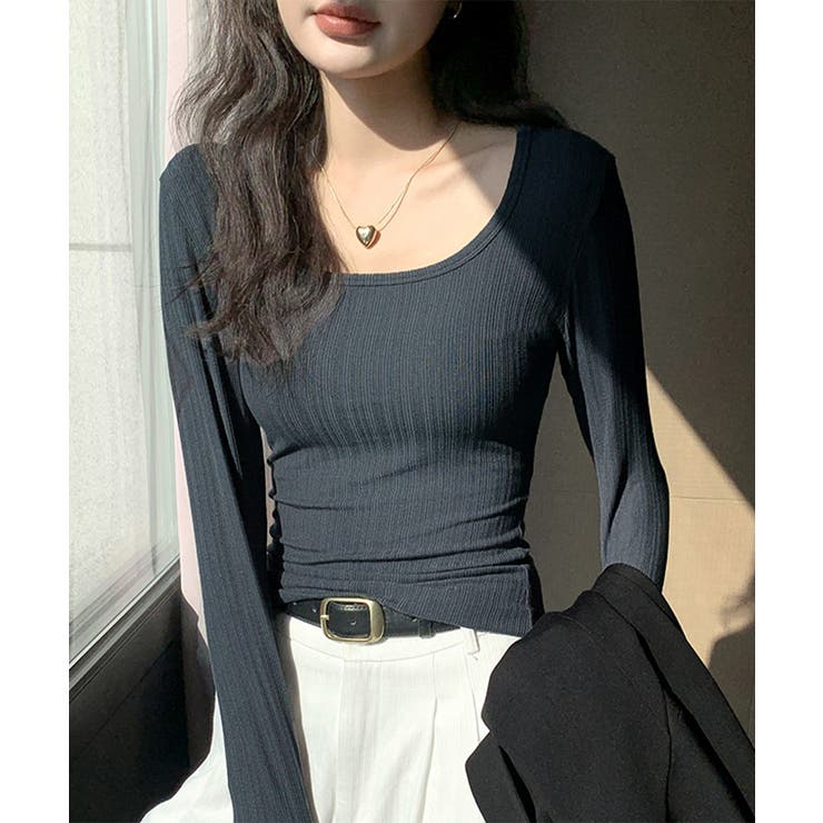 長袖Tシャツ レディース スクエアネック | Miniministore | 詳細画像11 