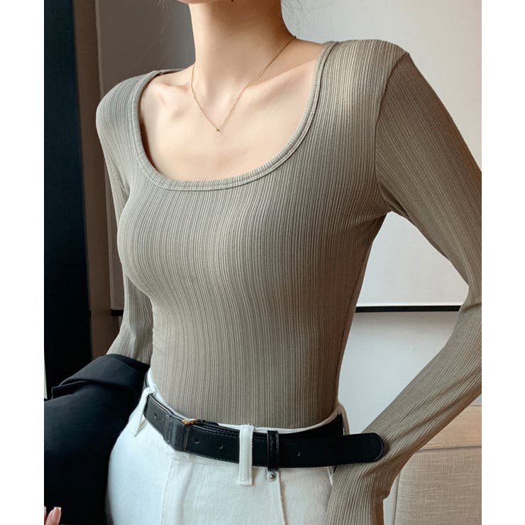 長袖Tシャツ レディース スクエアネック | Miniministore | 詳細画像12 