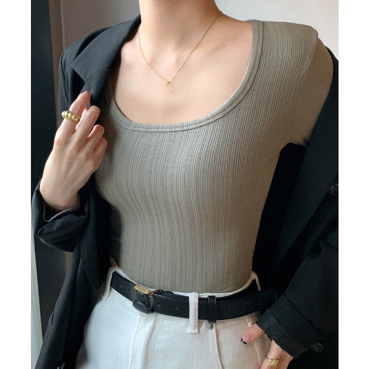 長袖Tシャツ レディース スクエアネック | Miniministore | 詳細画像13 