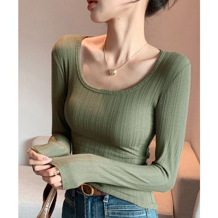 長袖Tシャツ レディース スクエアネック | Miniministore | 詳細画像15 