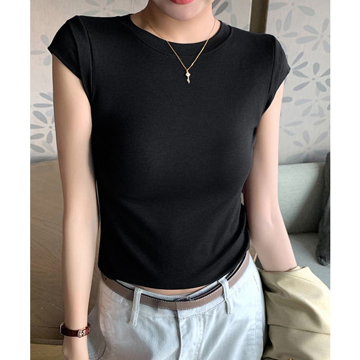 半袖Tシャツ クロップド丈 丸首 夏服 | Miniministore | 詳細画像9 