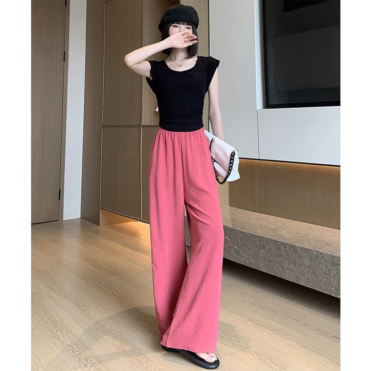 セミワイドパンツ レディース 無地 薄手 | Miniministore | 詳細画像17 