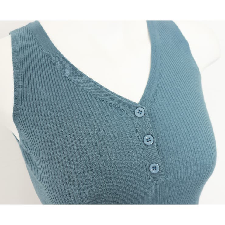 タンクトップ Vネック タイト 春夏秋 | Miniministore | 詳細画像17 