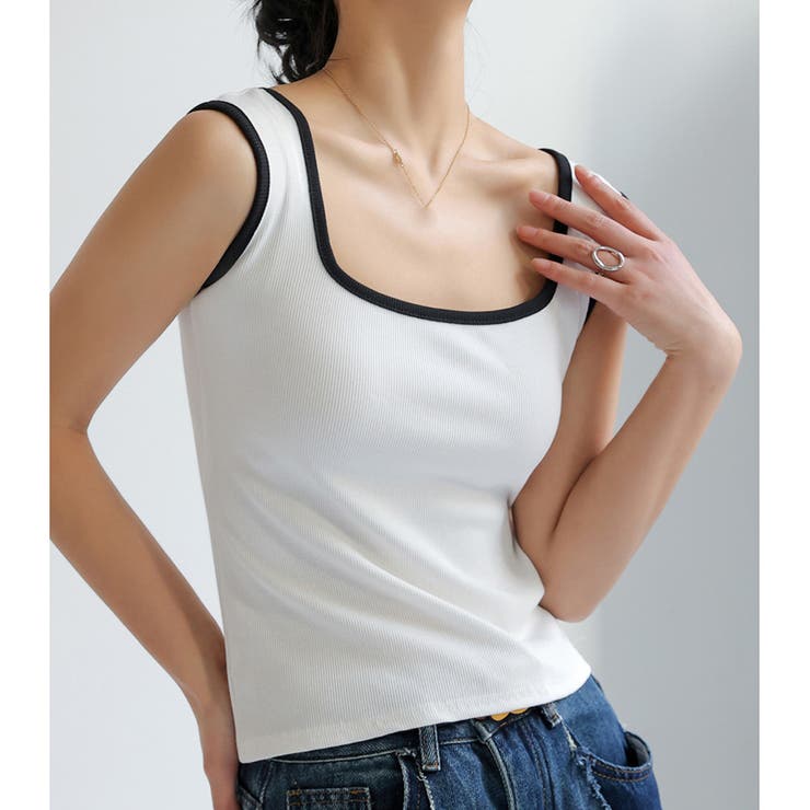 タンクトップ スクエアネック 韓国 夏服 | Miniministore | 詳細画像7 