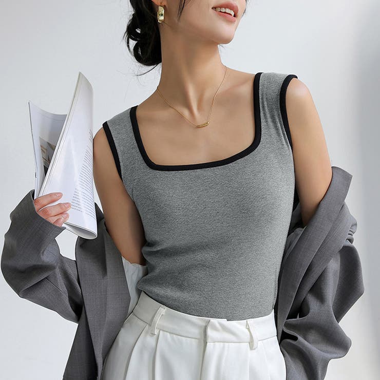 タンクトップ スクエアネック 韓国 夏服 | Miniministore | 詳細画像8 