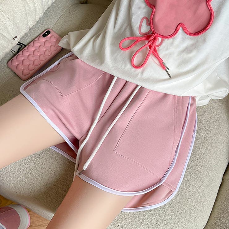 【待望★】 ショートパンツ 韓国[品番：II000010423 夏 カラーパンツ トップス