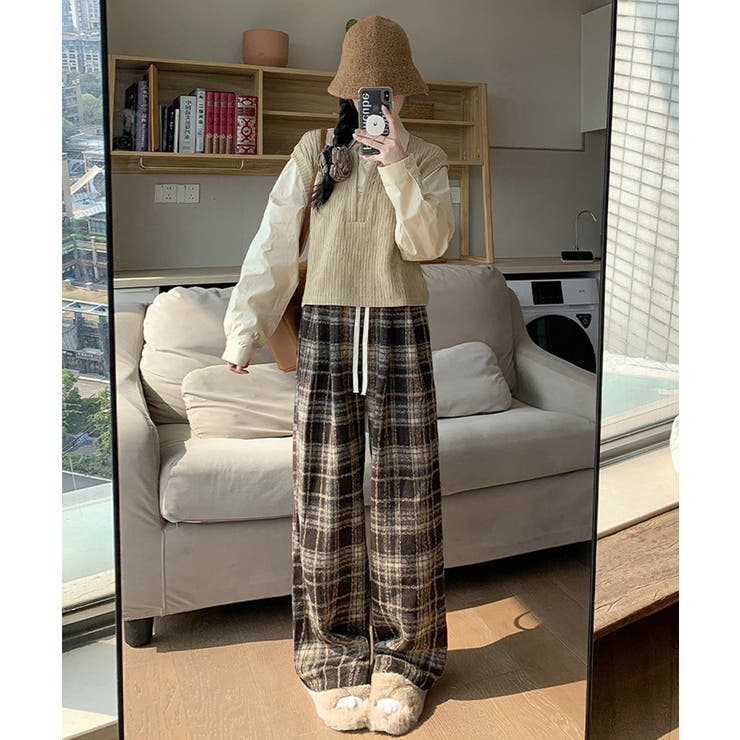ワイドパンツ チェック柄 レディース | Miniministore | 詳細画像10 