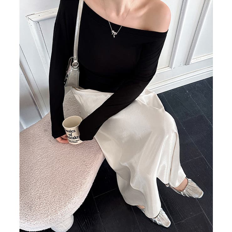 サテンスカート ロングスカート 無地 | Miniministore | 詳細画像6 