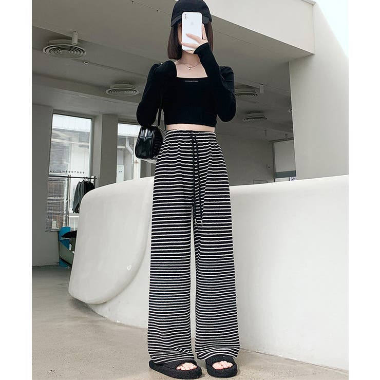 イージーパンツ ロング丈 ボーダー 新作 | Miniministore | 詳細画像11 