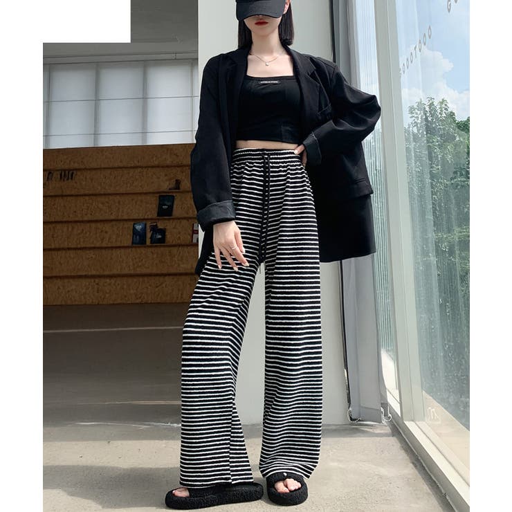 イージーパンツ ロング丈 ボーダー 新作 | Miniministore | 詳細画像9 