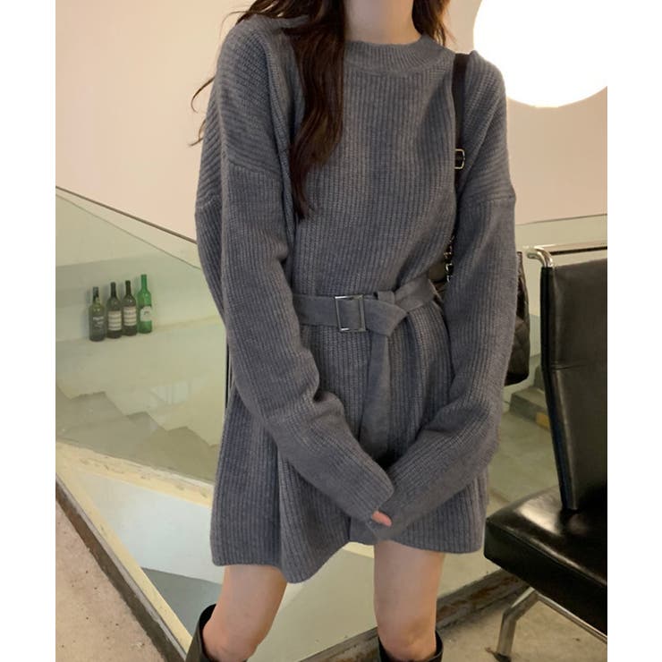 ニットワンピース レディース ベルト付き | Miniministore | 詳細画像19 
