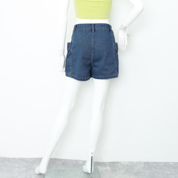 値段が激安 ボタンスカパン デニム ショートパンツ[品番：II000010187 Lサイズ
