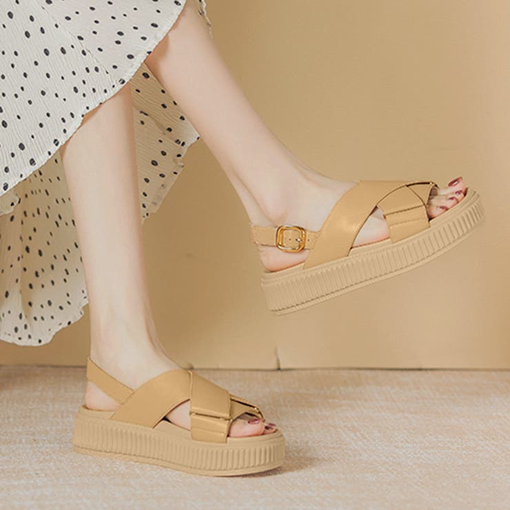 厚底 クロスベルト サンダル  レディース[品番：II000008552]｜Miniministore（ミニミニストア）のレディースファッション通販｜SHOPLIST（ショップリスト）