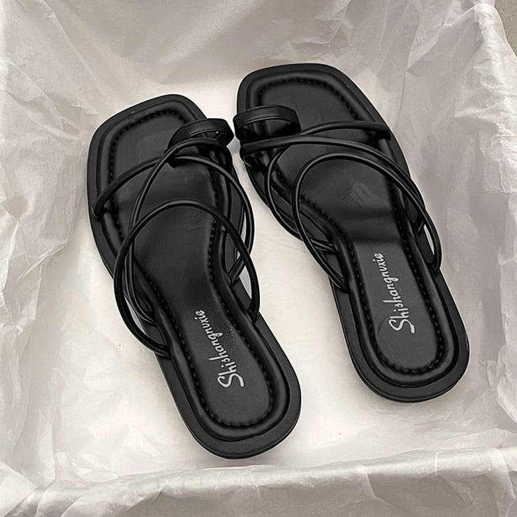 トングサンダル ローヒール ストラップ夏[品番:II000010607 トングサンダル ローヒール ストラップ夏[品番:II000010607
