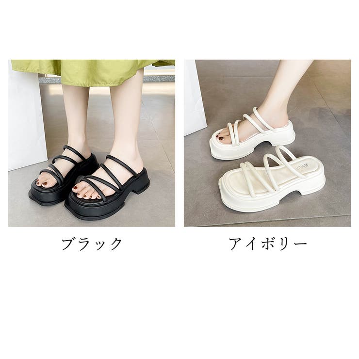 厚底サンダル ストラップ 美脚 韓国 夏 | Miniministore | 詳細画像2 