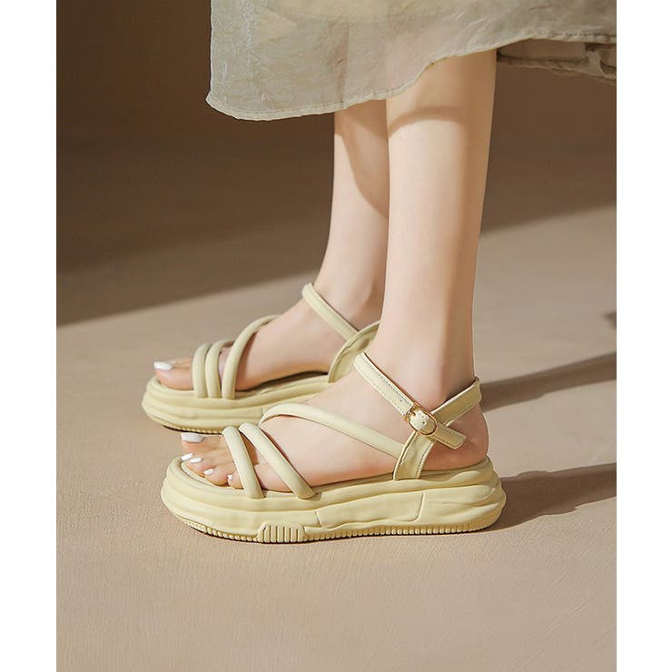 MaxMara シルバー ストラップ 厚底 サンダル セール】ストラップ厚底サンダル（サンダル）｜wears