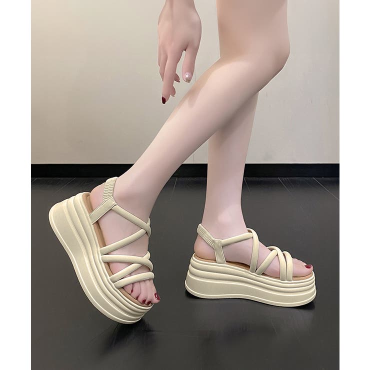 ストラップサンダル 厚底 韓国風 夏靴[品番：II000011520