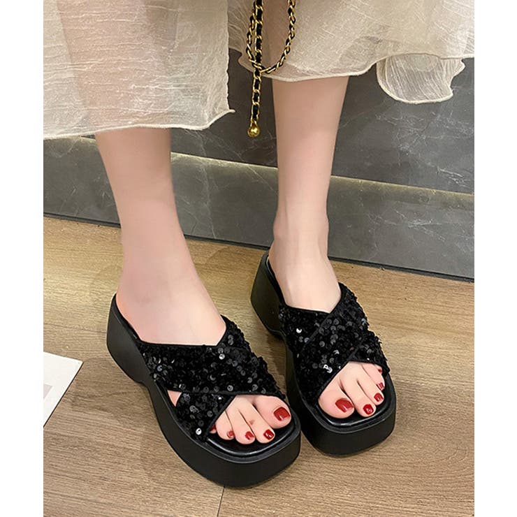 厚底サンダル ミュールサンダル 夏 美脚 | Miniministore | 詳細画像4 