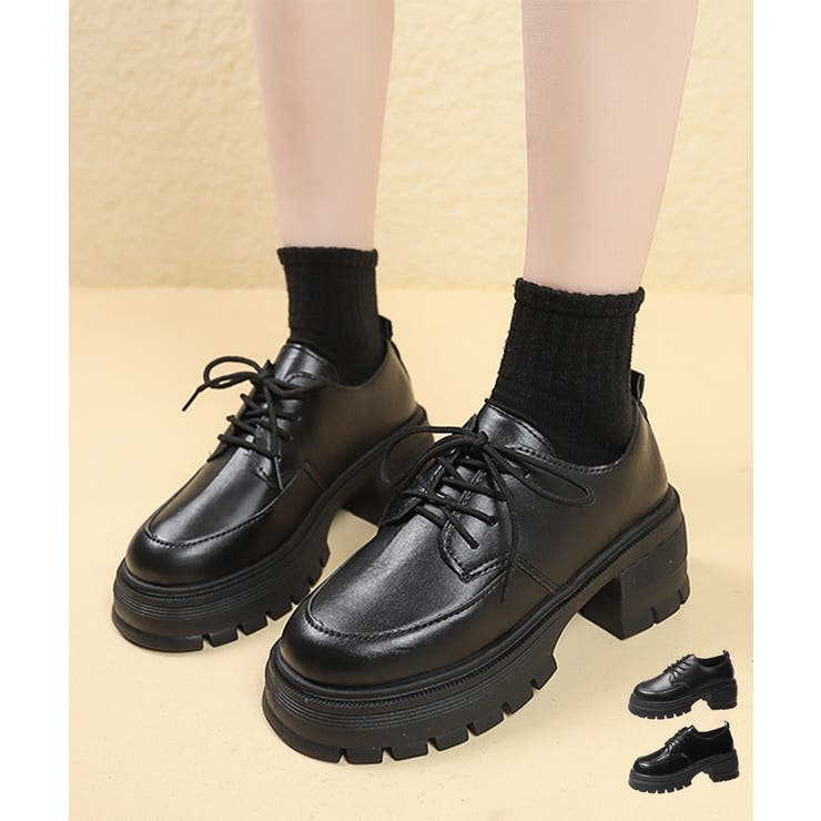 ローファー レディース 厚底 編み上げ | Miniministore | 詳細画像1 