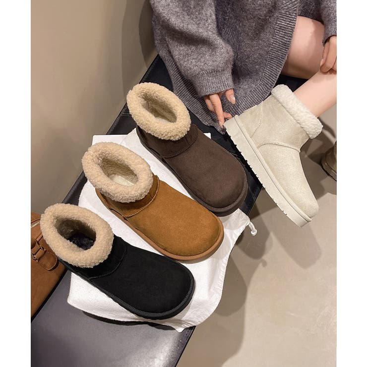 ムートンブーツ 厚底無地 ショートブーツ | Miniministore | 詳細画像14 