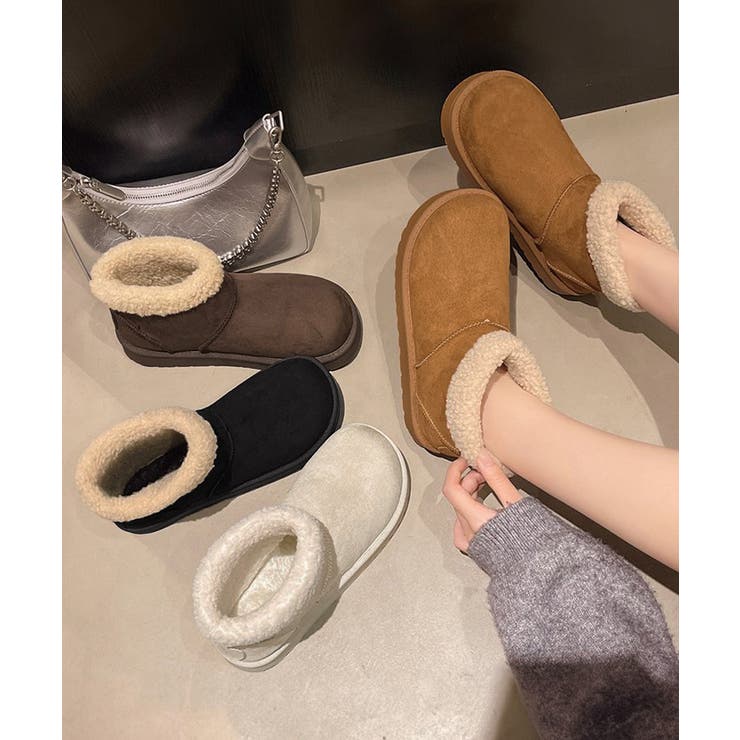 ムートンブーツ 厚底無地 ショートブーツ | Miniministore | 詳細画像15 