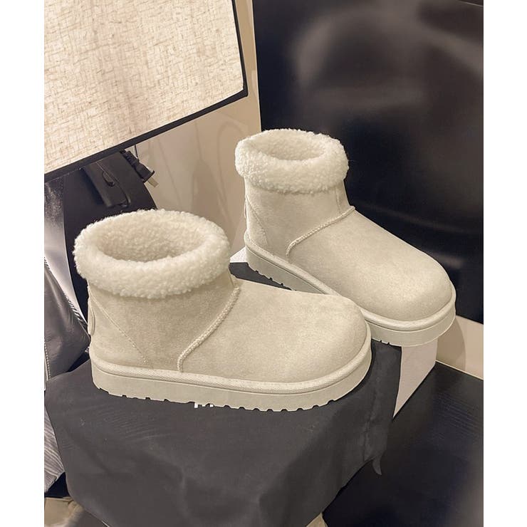 ムートンブーツ 厚底無地 ショートブーツ | Miniministore | 詳細画像19 