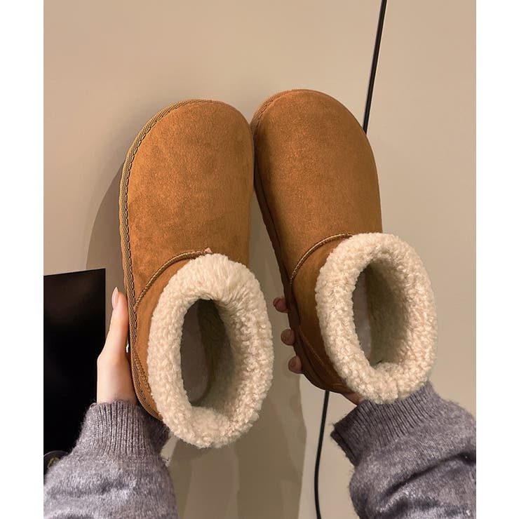 ムートンブーツ 厚底無地 ショートブーツ | Miniministore | 詳細画像4 