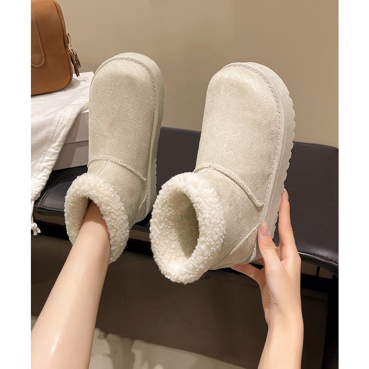 ムートンブーツ 厚底無地 ショートブーツ | Miniministore | 詳細画像5 