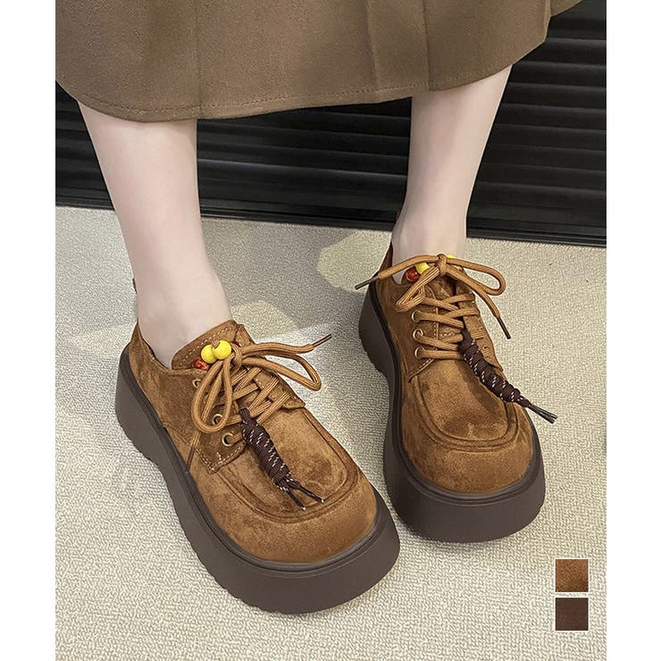 厚底ローファー レースアップ 韓国風靴 | Miniministore | 詳細画像1 