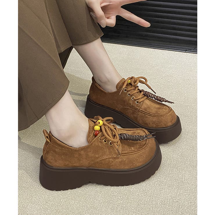 厚底ローファー レースアップ 韓国風靴 | Miniministore | 詳細画像2 