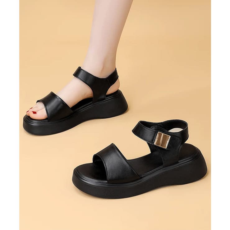 厚底 ベルクロサンダル 美脚 韓国風夏靴 | Miniministore | 詳細画像11 