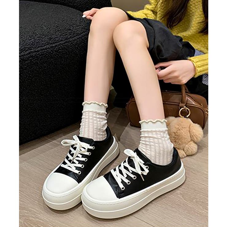 厚底スニーカー レースアップ靴 美脚脚長 | Miniministore | 詳細画像17 