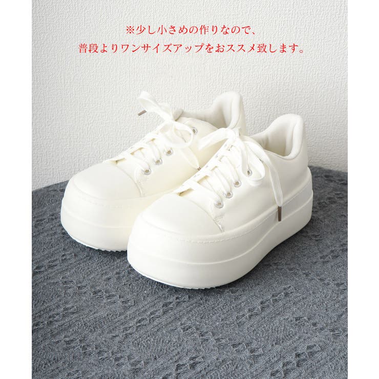 厚底スニーカー レースアップ靴 美脚脚長 | Miniministore | 詳細画像21 