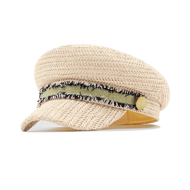キャスケット 麦わら帽子 小顔 韓国 夏[品番：II000010506