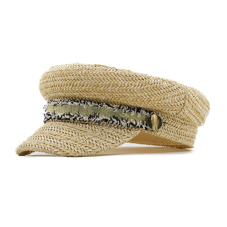 キャスケット 麦わら帽子 小顔 韓国 夏[品番：II000010506