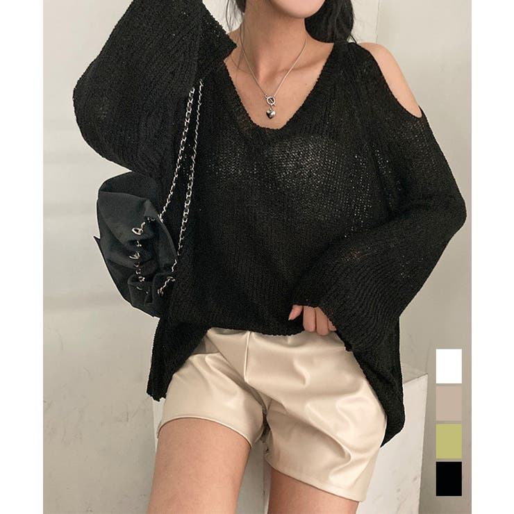 miniministore かぎ編みサマーニット 透かし編みトップス【ゆう