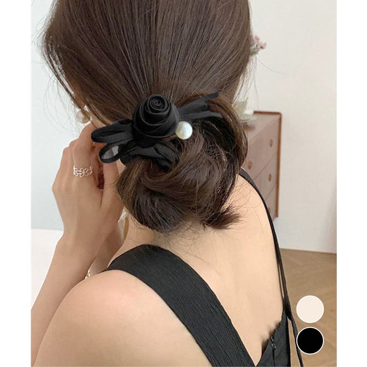 サテンシュシュ ヘアゴム ローズ | Miniministore | 詳細画像1 