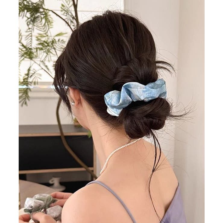 シュシュ マーブル柄 ボリュームヘアゴム | Miniministore | 詳細画像3 