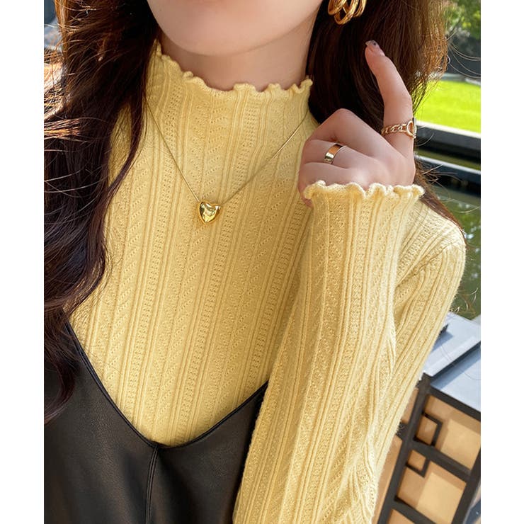 ニットソー 長袖 プチハイネック 韓国風 | Miniministore | 詳細画像15 