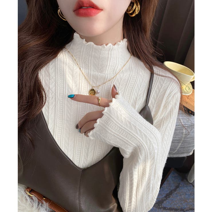 ニットソー 長袖 プチハイネック 韓国風 | Miniministore | 詳細画像8 