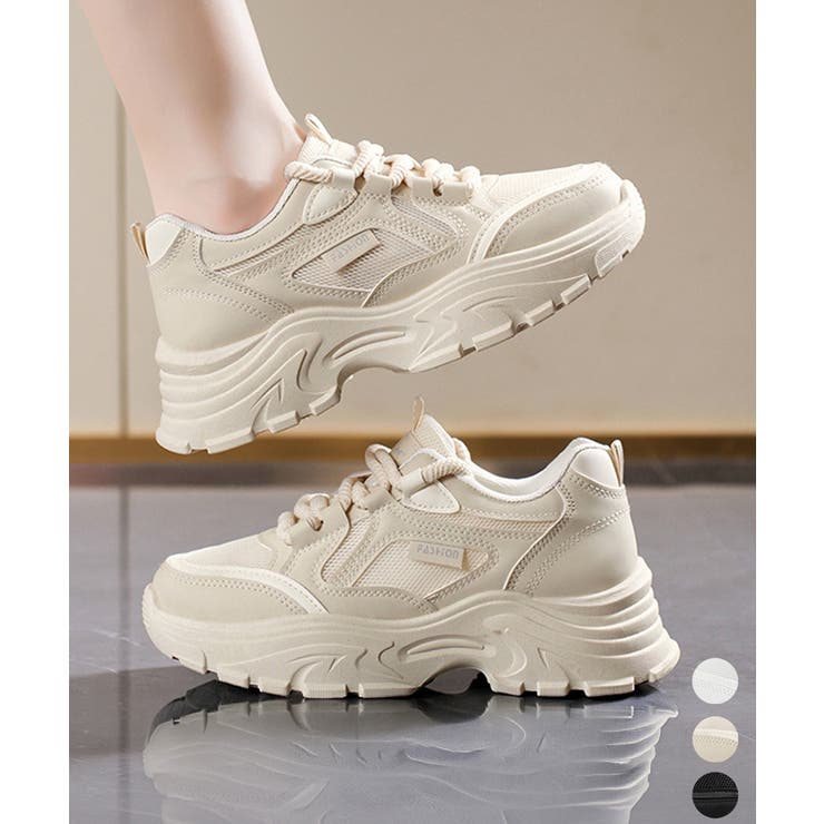厚底スニーカー 美脚 メッシュ靴韓国風 | Miniministore | 詳細画像1 