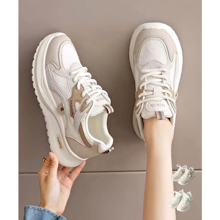 厚底スニーカー 韓国風配色 ローカット | Miniministore | 詳細画像1 
