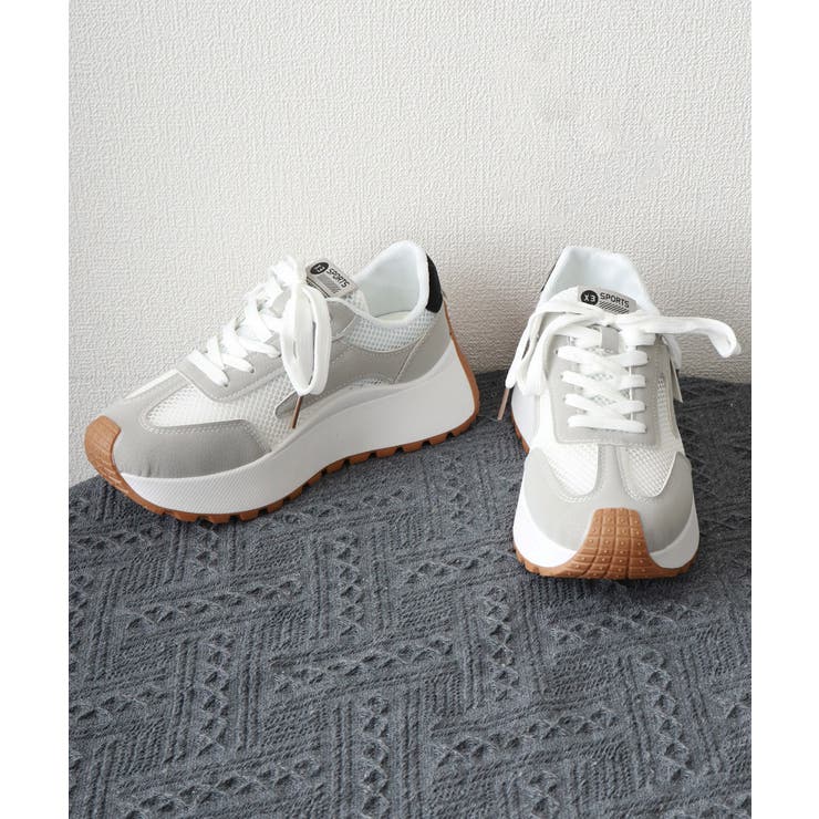 厚底メッシュスニーカー 配色スニーカー | Miniministore | 詳細画像19 