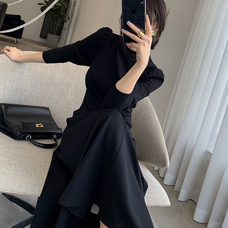 Aラインワンピース レディース 長袖 黒[品番：II000009069]｜Miniministore（ミニミニストア）のレディース ファッション通販｜SHOPLIST（ショップリスト）