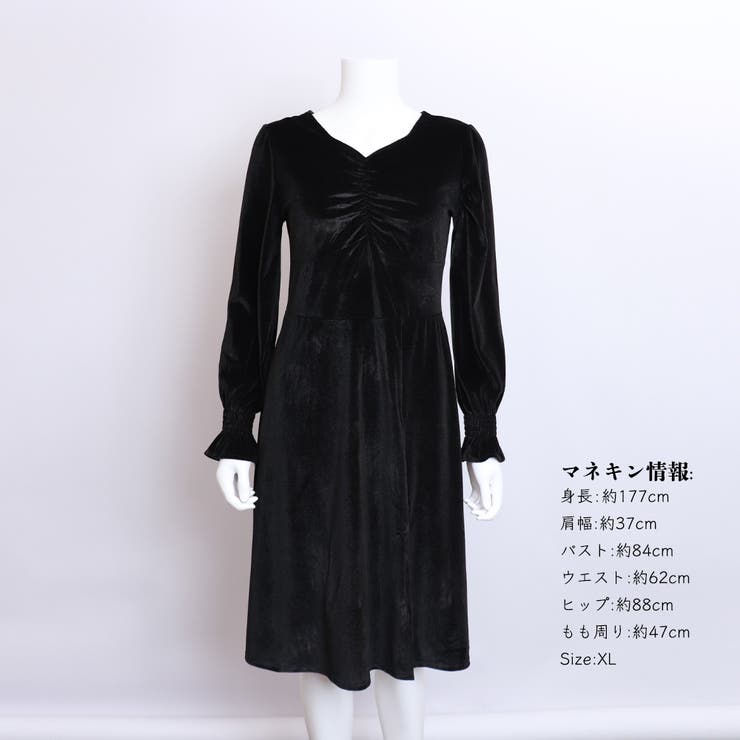 ベロアワンピース スプリット レディース[品番：II000009475 