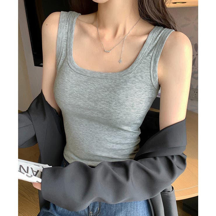 タンクトップ レディース 無地 Uネック | Miniministore | 詳細画像15 