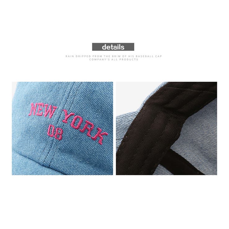 キャップ 英字ロゴ刺しゅう デニム帽子 | Miniministore | 詳細画像3 
