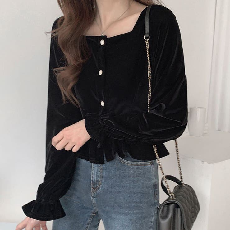 ベルベット ブラウス レディース長袖 黒 品番 Ii Miniministore ミニミニストア のレディース ファッション通販 Shoplist ショップリスト