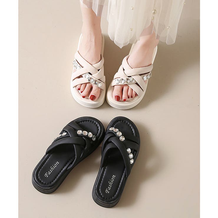 厚底サンダル ラインストーン レディース | Miniministore | 詳細画像10 