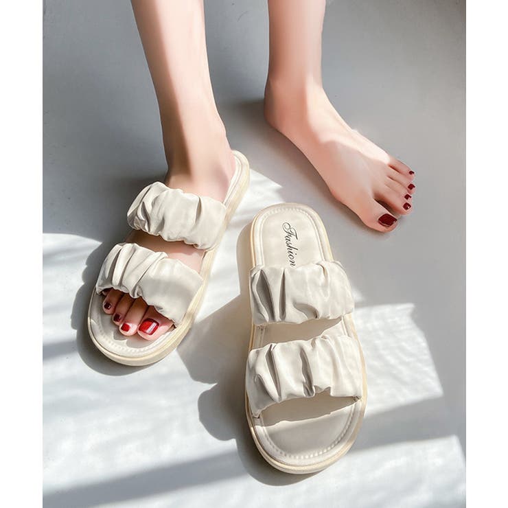 スリッパサンダル レディース ギャザー | Miniministore | 詳細画像14 